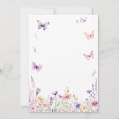 Invitation Papillons et fleurs violettes Douche bébé (Dos)