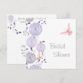 Invitation Papillons et Lavender Chrysanthem Fête des mariées (Devant / Derrière)