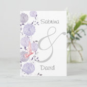 Invitation Papillons et Lavender Chrysanthemum Mariage (Debout devant)