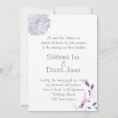 Invitation Papillons et Lavender Chrysanthemum Mariage (Dos)