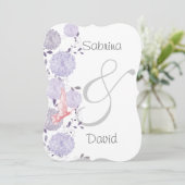 Invitation Papillons et Lavender Chrysanthemum Mariage (Debout devant)