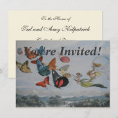 Invitation Papillons et papillons de la reine des fées (Devant / Derrière)