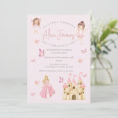 Invitation Papillons et princesses 1er anniversaire en espagn (Debout devant)