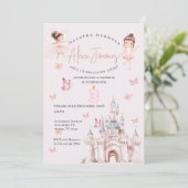 Invitation Papillons et princesses 3e anniversaire en espagno (Debout devant)