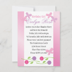 Invitation Papillons et Roses
