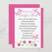 Invitation Papillons et Roses (Devant / Derrière)