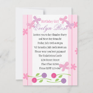 Invitation Papillons et Roses