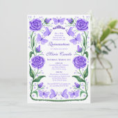 Invitation Papillons et Roses Lilac Princesse Quinceanera (Debout devant)
