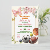 Invitation Papillons et sport Jour de l'Anniversaire (Debout devant)