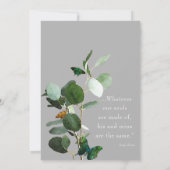 Invitation Papillons & Eucalyptus | Mariage Gris (Dos)