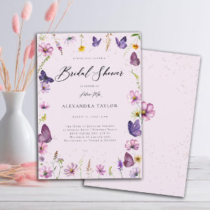 Invitation Papillons fleur sauvage Boho Garden Fête des marié
