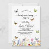 Invitation Papillons fleur sauvage Élégante Fête du réchauffe (Devant)