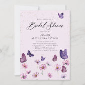 Invitation Papillons fleurs sauvages Purple Garden Fête des m (Devant)