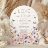 Invitation Papillons Fleurs sauvages rose pourpre Amour en fl
