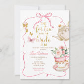 Invitation Papillons Floral Fête des mariées Tea Party (Devant)
