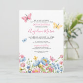 Invitation Papillons Floral Quinceanera (Debout devant)