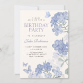 Invitation papillons floraux anniversaire (Devant)