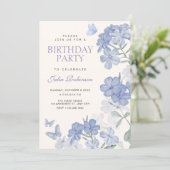 Invitation papillons floraux anniversaire (Debout devant)