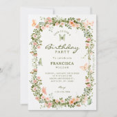 Invitation papillons floraux anniversaire (Devant)
