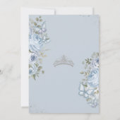 Invitation Papillons floraux bleus 16e Quinceañera (Dos)
