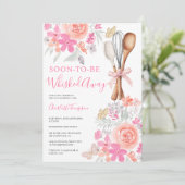 Invitation Papillons floraux jetés douche nuptiale (Debout devant)