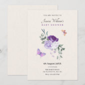 Invitation Papillons floraux pourpres (Devant / Derrière)