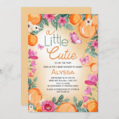 Invitation Papillons floraux roses de Little Cutie (Devant / Derrière)