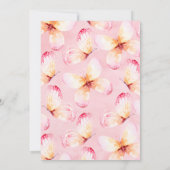 Invitation Papillons floraux roses Parties scintillant d'or 1 (Dos)