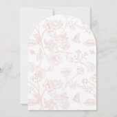 Invitation Papillons floraux roses rousses Croix du Baptême (Dos)