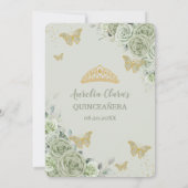 Invitation Papillons floraux vert Sage Arch Quinceanera (Dos)