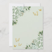 Invitation Papillons floraux vintages Sage vert Quinceañera (Dos)
