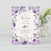 Invitation Papillons floraux violets (Debout devant)
