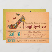 Invitation Papillons Haut-Invitation 85e anniversaire (Devant / Derrière)