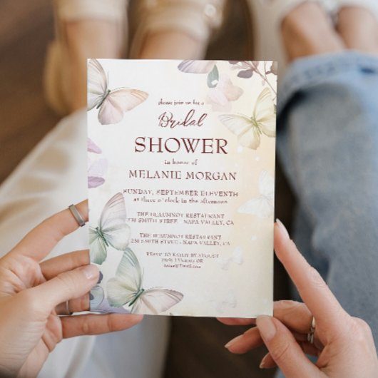 Invitation Papillons I Fête des mariées Florale