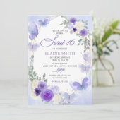 Invitation Papillons Lilac Rustiques Floraux Violets Sucrés 1 (Debout devant)