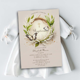 Invitation Papillons Lily Traverser Wreath Élégante Fille Bap