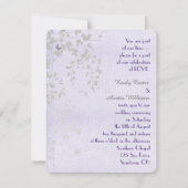 Invitation Papillons Mariages en argent et violet (Devant)