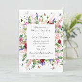 Invitation Papillons modernes et Fête des mariées florale (Debout devant)