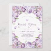 Invitation Papillons modernes Fête des mariées violette (Devant)
