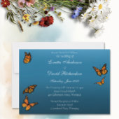 Invitation Papillons Monarque Blue Ombre