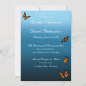 Invitation Papillons Monarque Blue Ombre (Devant)
