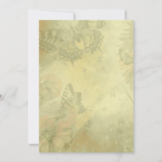 Invitation Papillons Nature Thème Anniversaire (Dos)