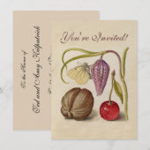 Invitation Papillons noix Fleur Cerisier Aquarelle Art (Devant / Derrière)