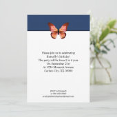 Invitation Papillons Orange Rose Black Motif Party (Debout devant)