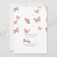 Papillons Pêche & Baby shower Blanc Par Courrier