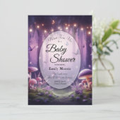 Invitation Papillons pourpres Baby shower Ciel Starlit (Debout devant)