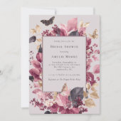 Invitation Papillons pourpres Eucalyptus Fête des mariées d'a (Devant)