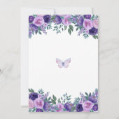 Invitation Papillons pourpres Floral Quinceañera (Dos)