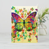INVITATION PAPILLONS PRINTANIERS NATURE COLORÉE (Debout devant)