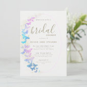 Invitation Papillons Purple Gold Boho Fête des mariées de cad (Debout devant)